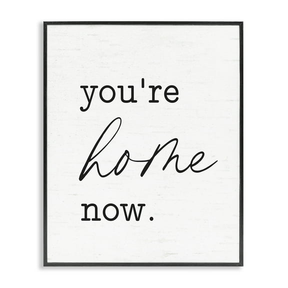 Stupell Industries You're Home Now Text & Numbers Painting Black Framed Art Print Wall Art, 11 x 14