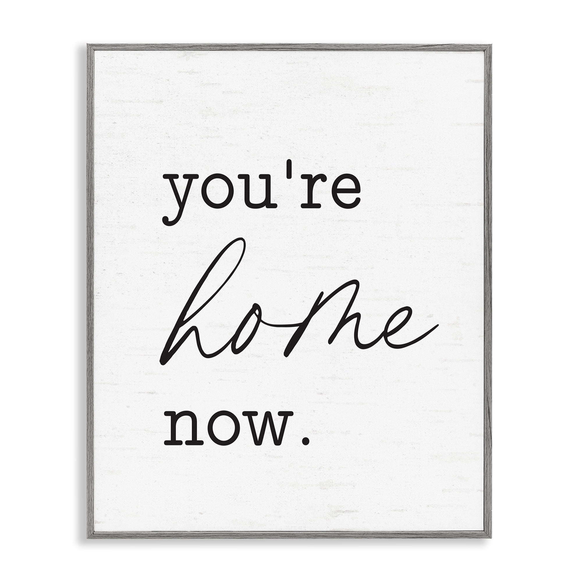 Stupell Industries You're Home Now Text & Numbers Painting Gray Framed Art Print Wall Art, 24 x 30