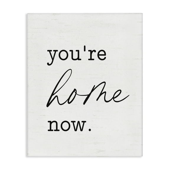 Stupell Industries You're Home Now Text & Numbers Painting Wrapped Canvas Art Print Wall Art, 16 x 20