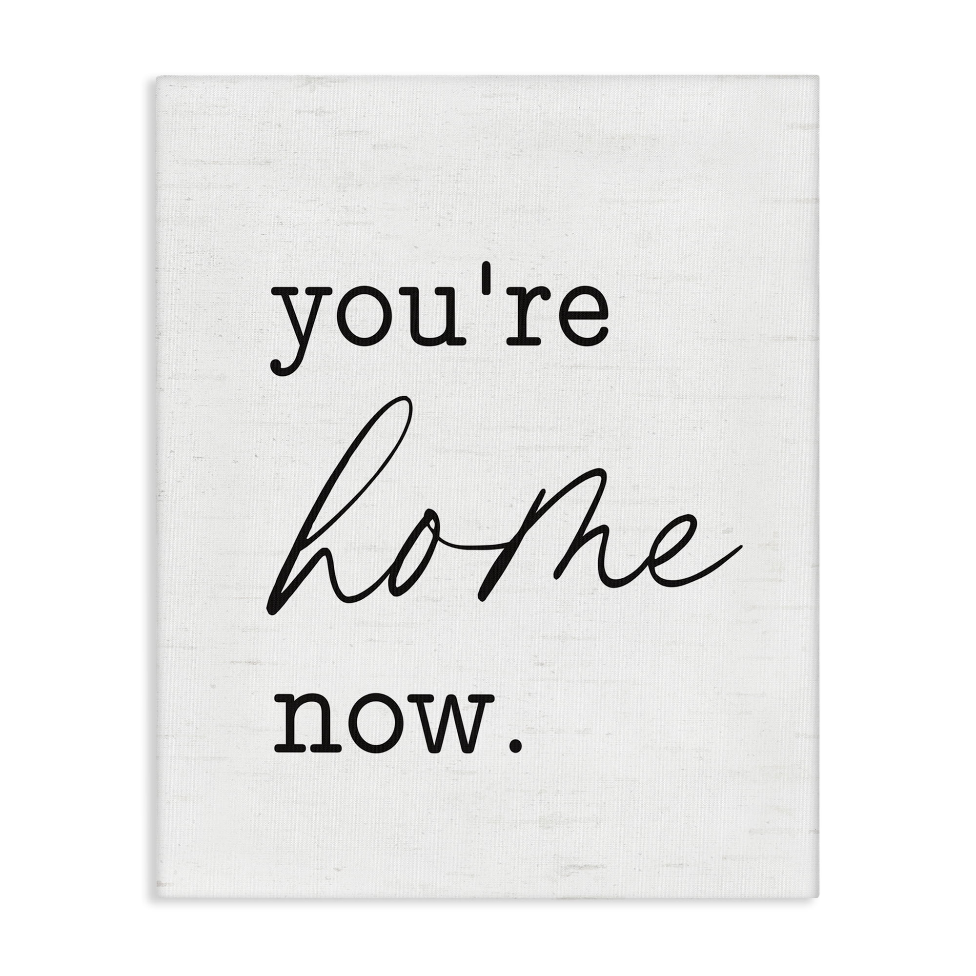 Stupell Industries You're Home Now Text & Numbers Painting Wrapped Canvas Art Print Wall Art, 30 x 40