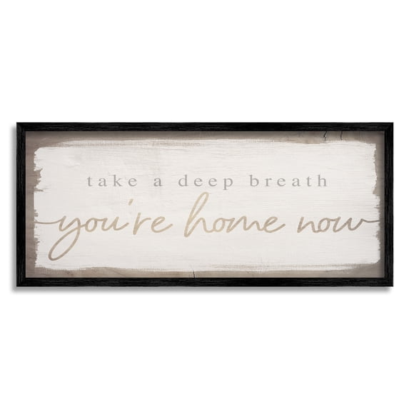 Stupell Industries You're Home Now Weathered Shabby Chic Sign Framed Wall Art, 24 x 10, Design by Daphne Polselli