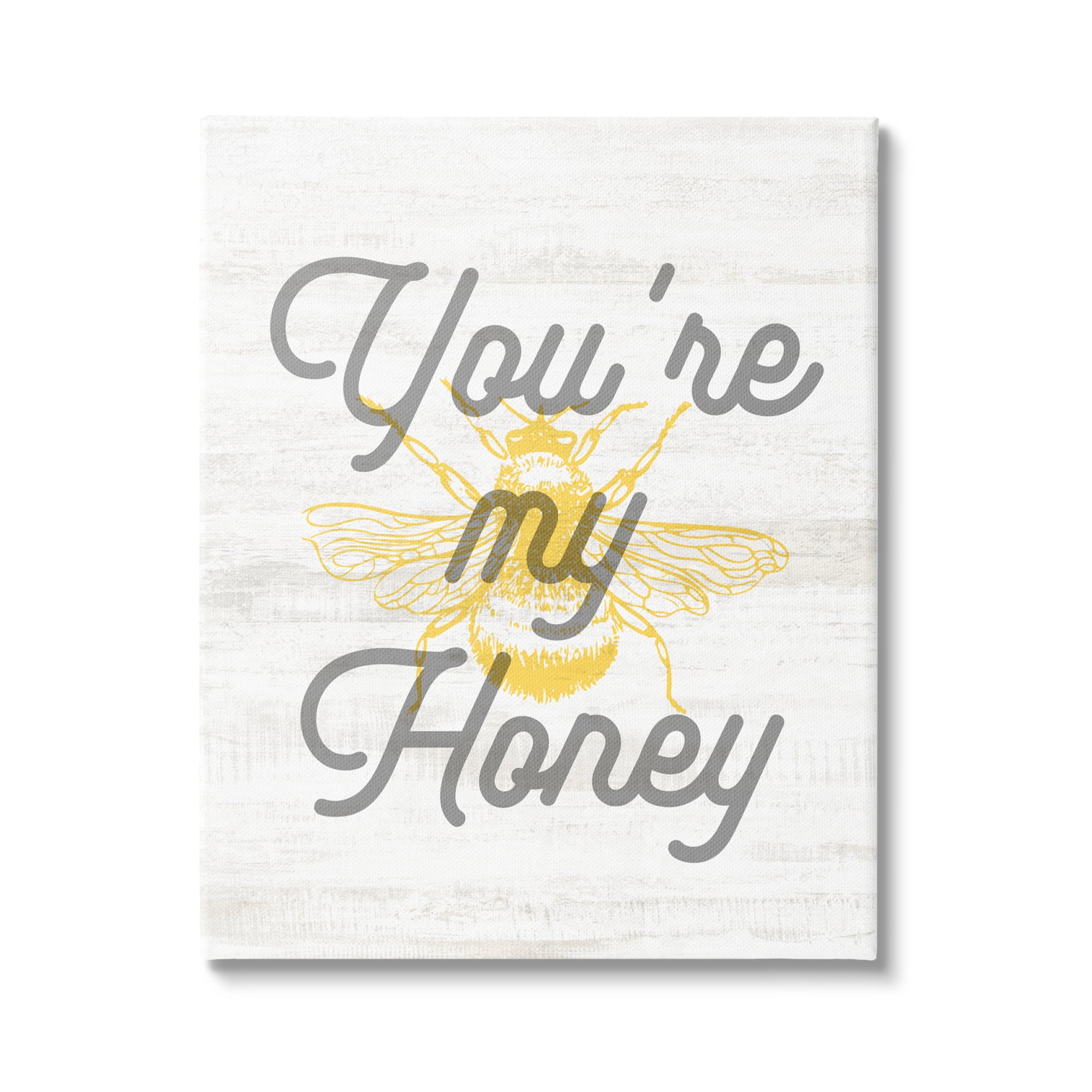 Stupell Industries You're My Honey Bee Phrase Animals & Insects Painting Gallery Wrapped Canvas Print Wall Art, 24 x 30