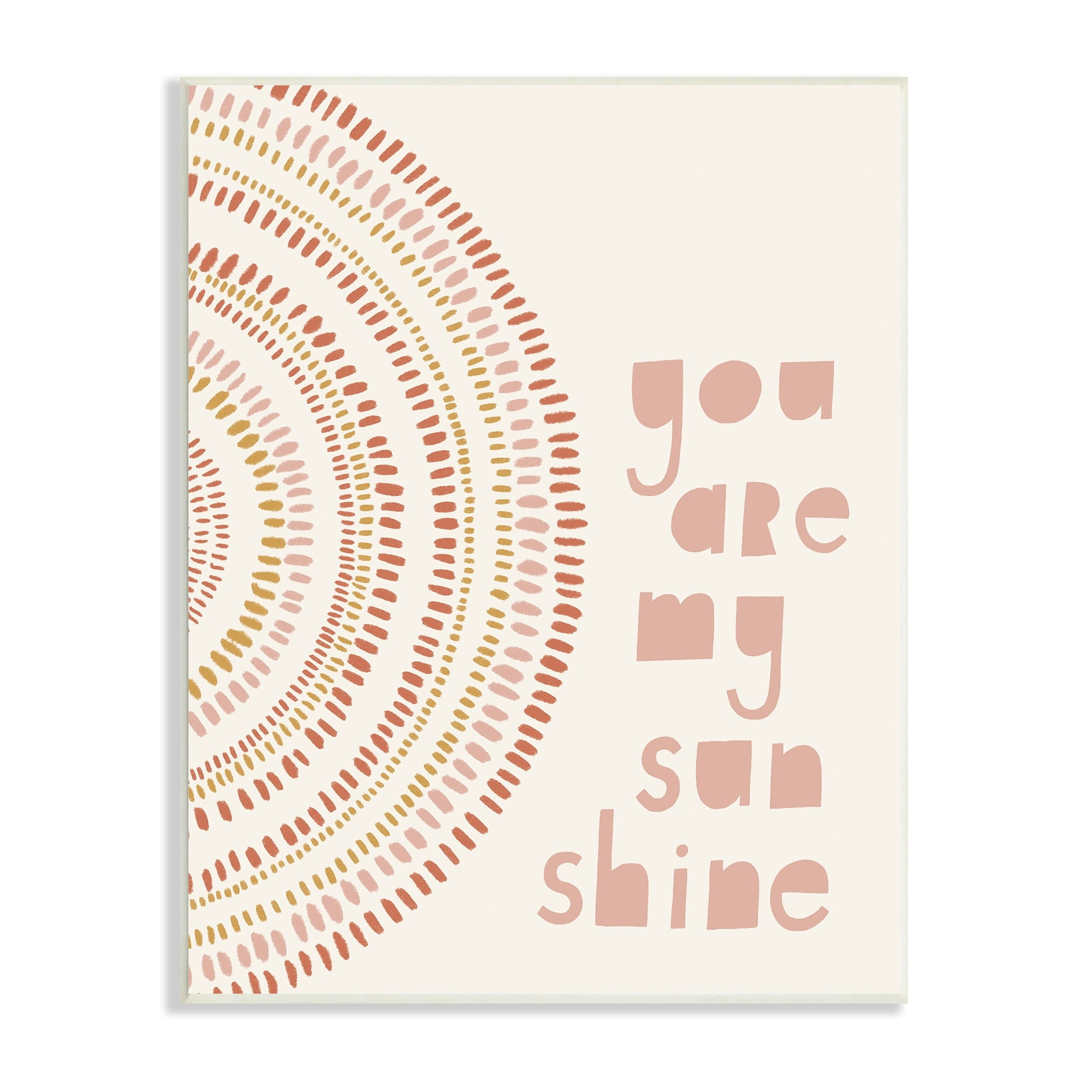 Stupell Industries You're My Sunshine Motivational Phrase Boho Stripe Circle, 13 x 19,Design by Nancy McKenzie
