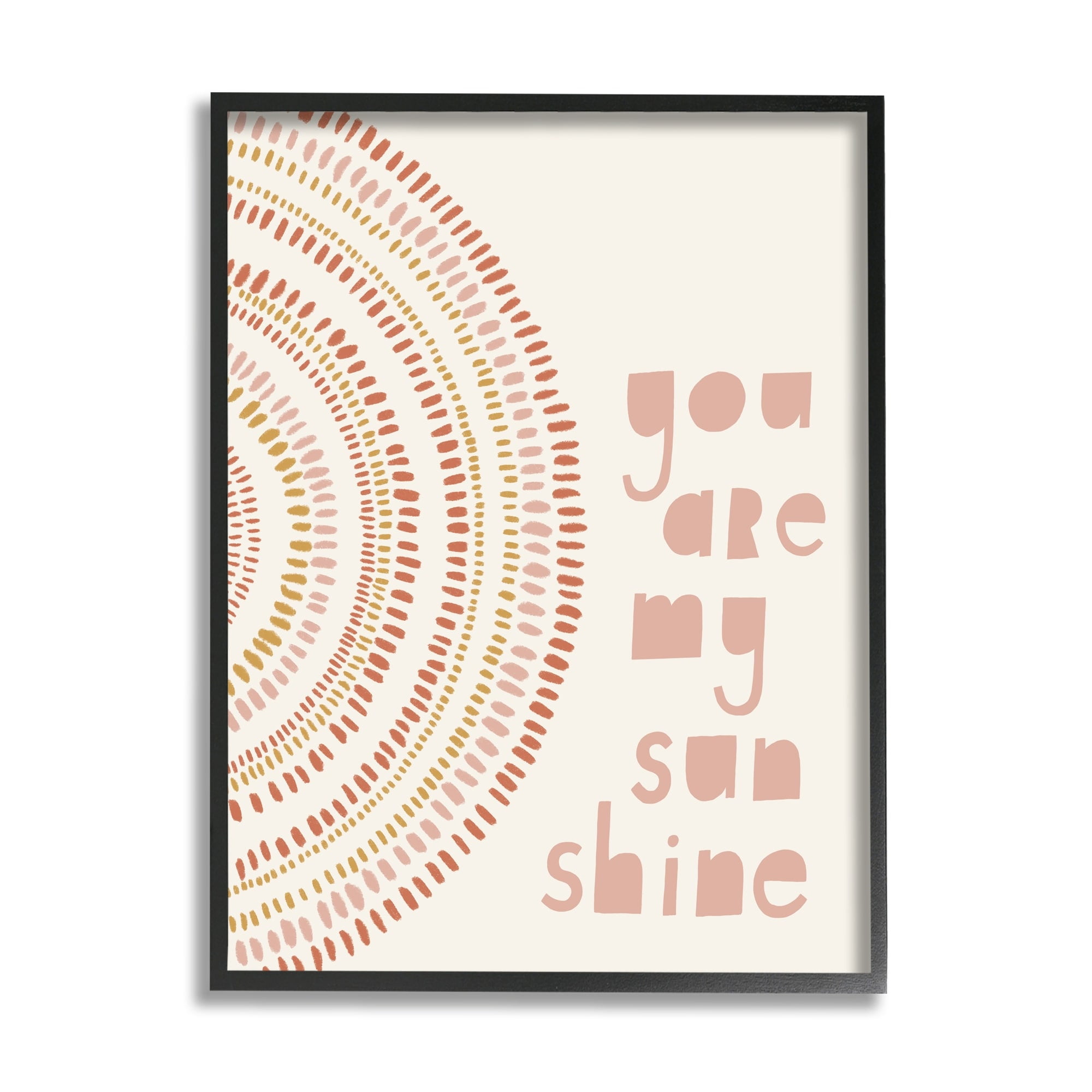 Stupell Industries You're My Sunshine Motivational Phrase Boho Stripe Circle, 24 x 30,Design by Nancy McKenzie
