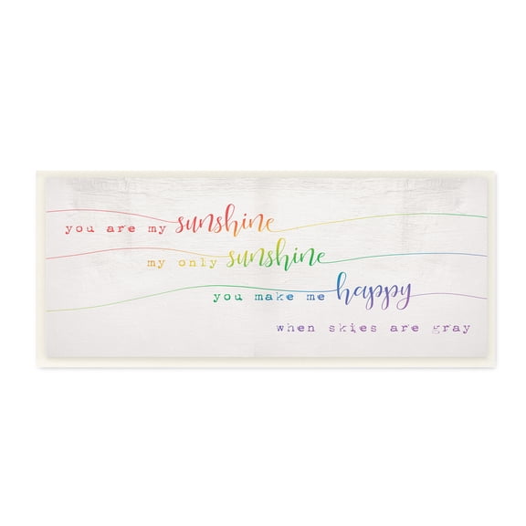 Stupell Industries You're My Sunshine Rainbow Ombre Script,7 x 17,Designed by Daphne Polselli