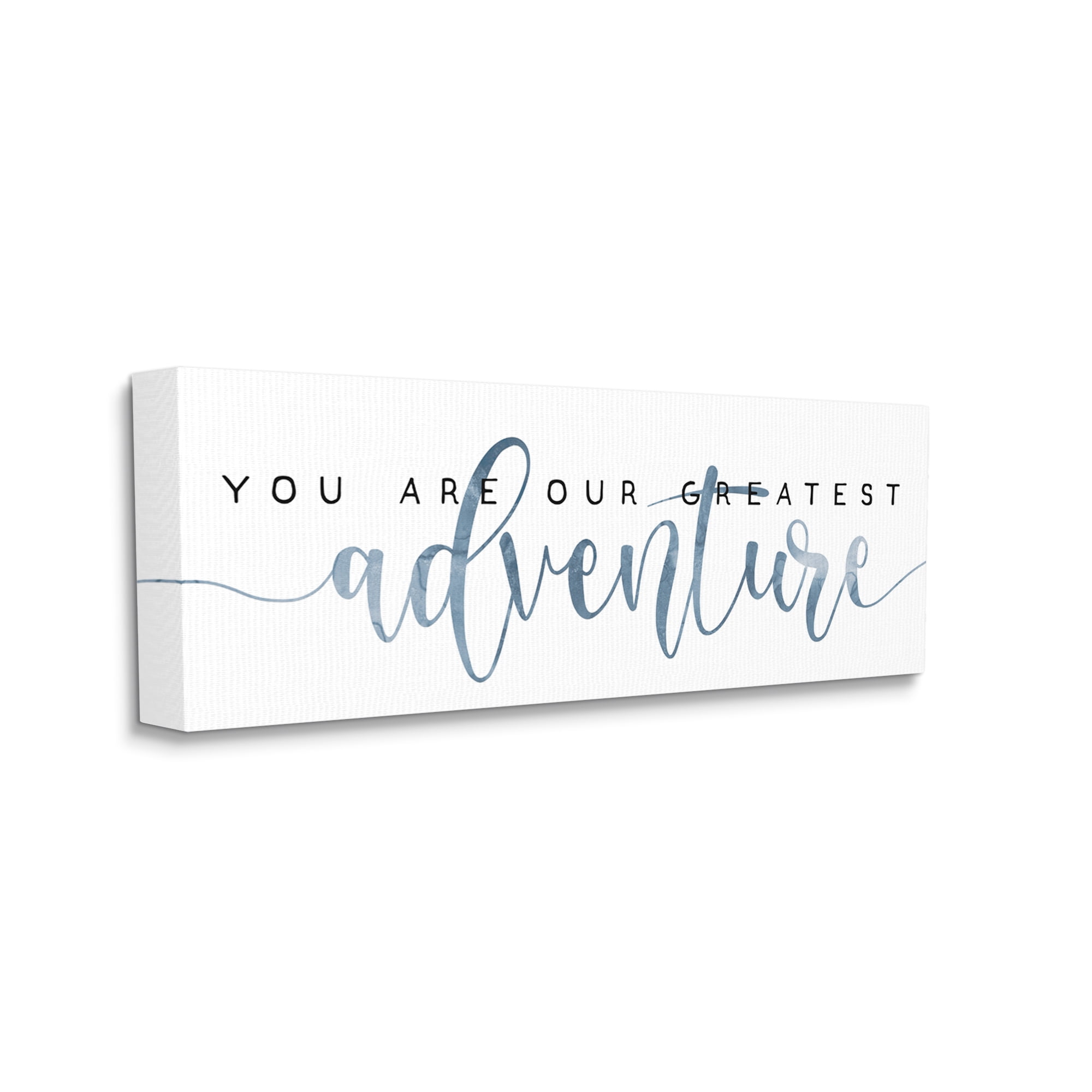 Stupell Industries You're Our Greatest Adventure Family Quote Blue Pattern, 17 x 40, Designed by Daphne Polselli