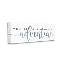 Stupell Industries You're Our Greatest Adventure Family Quote Blue Pattern Modern Painting Gallery-Wrapped Canvas Print Wall Art, 10 x 24, Design by Daphne Polselli