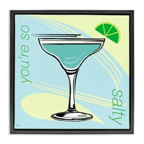 Stupell Industries You're So Salty Cocktail Food & Beverage Painting Black Floater Framed Canvas Art Print Wall Art, 18 x 18