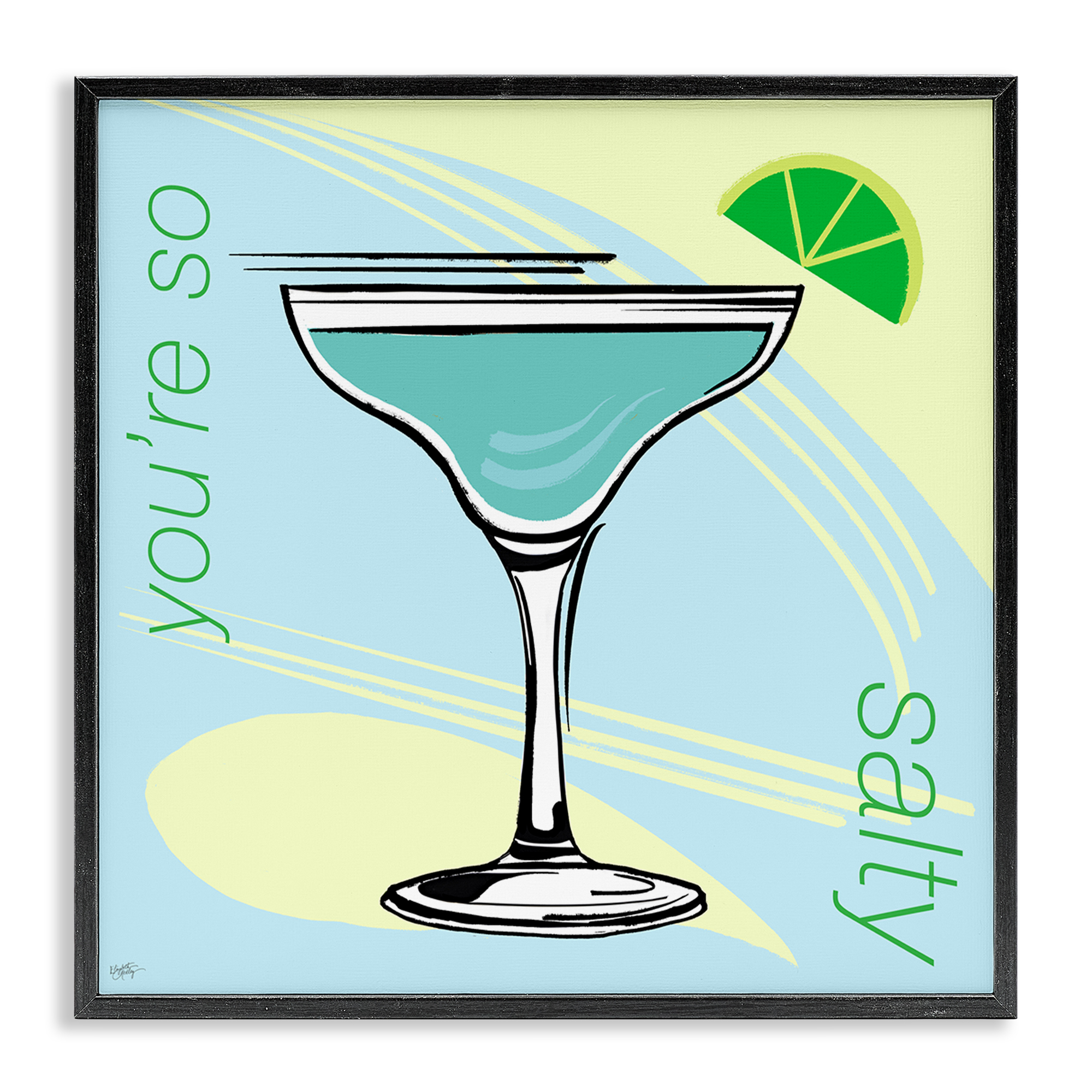 Stupell Industries You're So Salty Cocktail Food & Beverage Painting Black Framed Art Print Wall Art, 17 x 17
