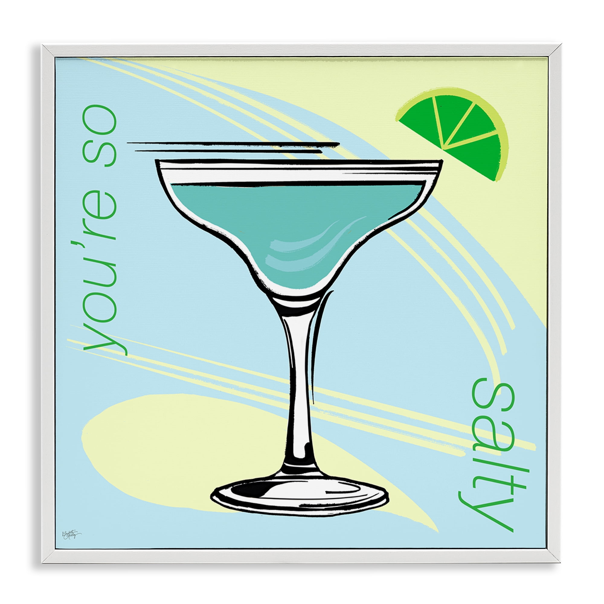 Stupell Industries You're So Salty Cocktail Food & Beverage Painting White Framed Art Print Wall Art, 24 x 24