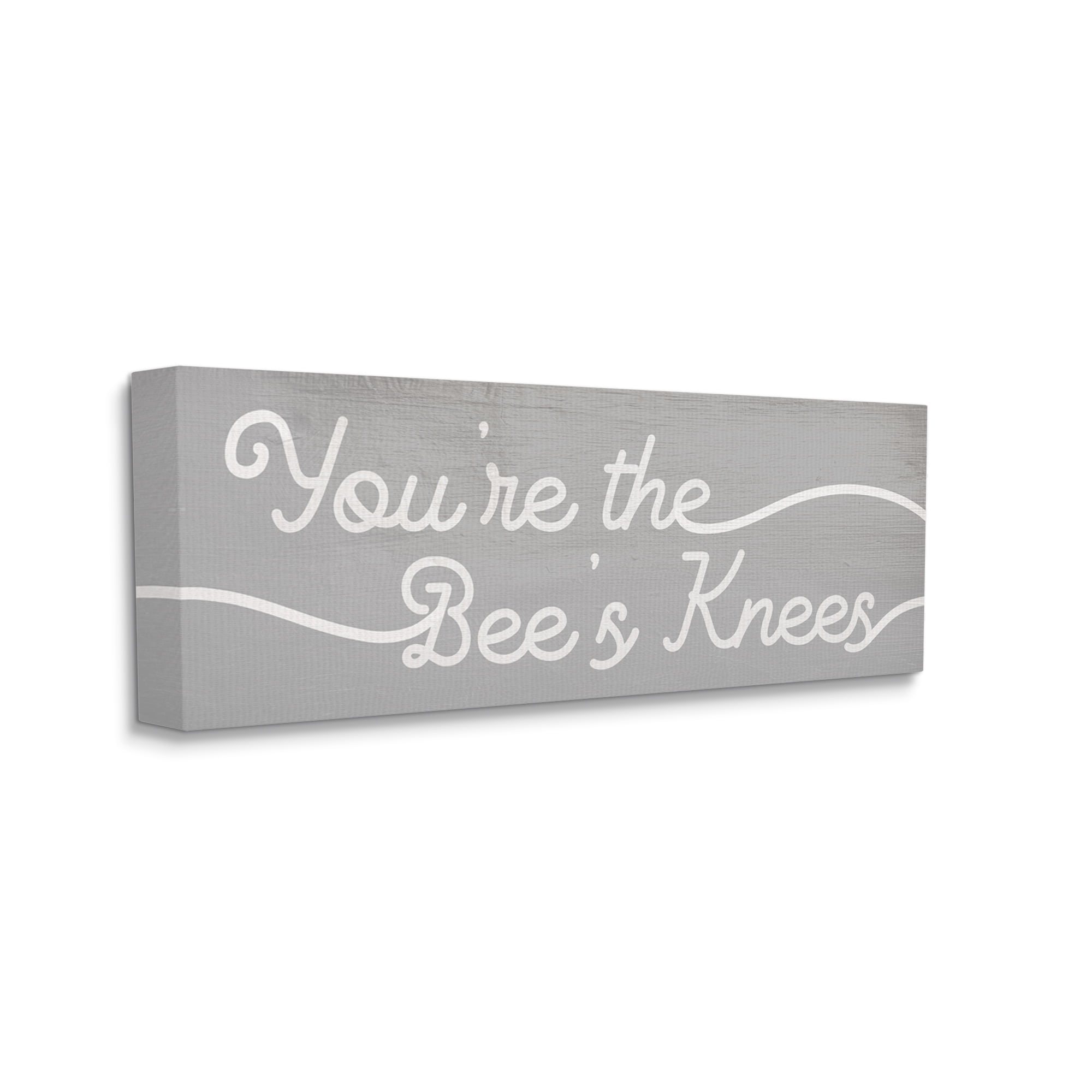 Stupell Industries You're the Bee's Knees Expression Charming Minimal Text Inspirational Painting Gallery Wrapped Canvas Print Wall Art, 20 x 48