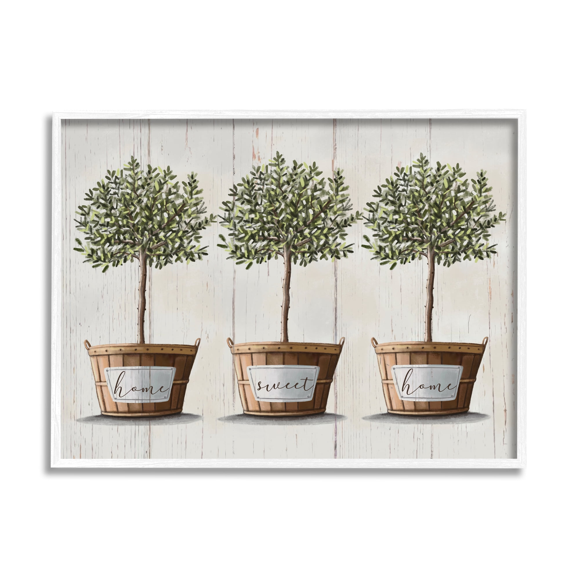 Stupell Industries Young Fruit Trees Charming Baskets Home Sweet Home, 11 x 14, Designed by Elizabeth Tyndall