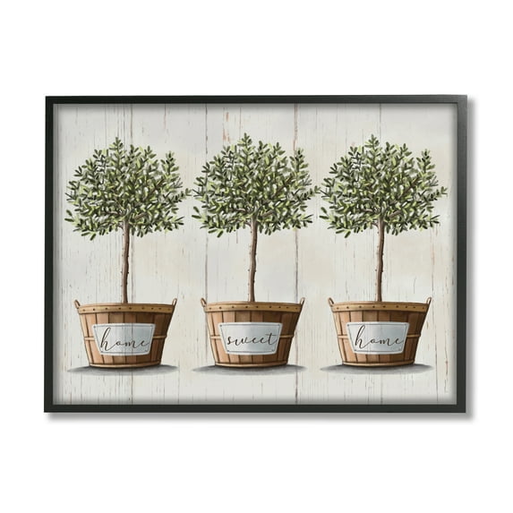 Stupell Industries Young Fruit Trees Charming Baskets Home Sweet Home, 16 x 20, Designed by Elizabeth Tyndall