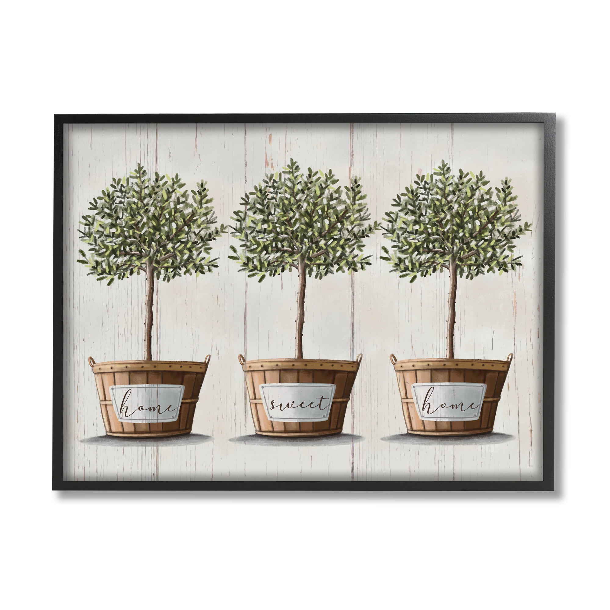 Stupell Industries Young Fruit Trees Charming Baskets Home Sweet Home, 24 x 30, Designed by Elizabeth Tyndall