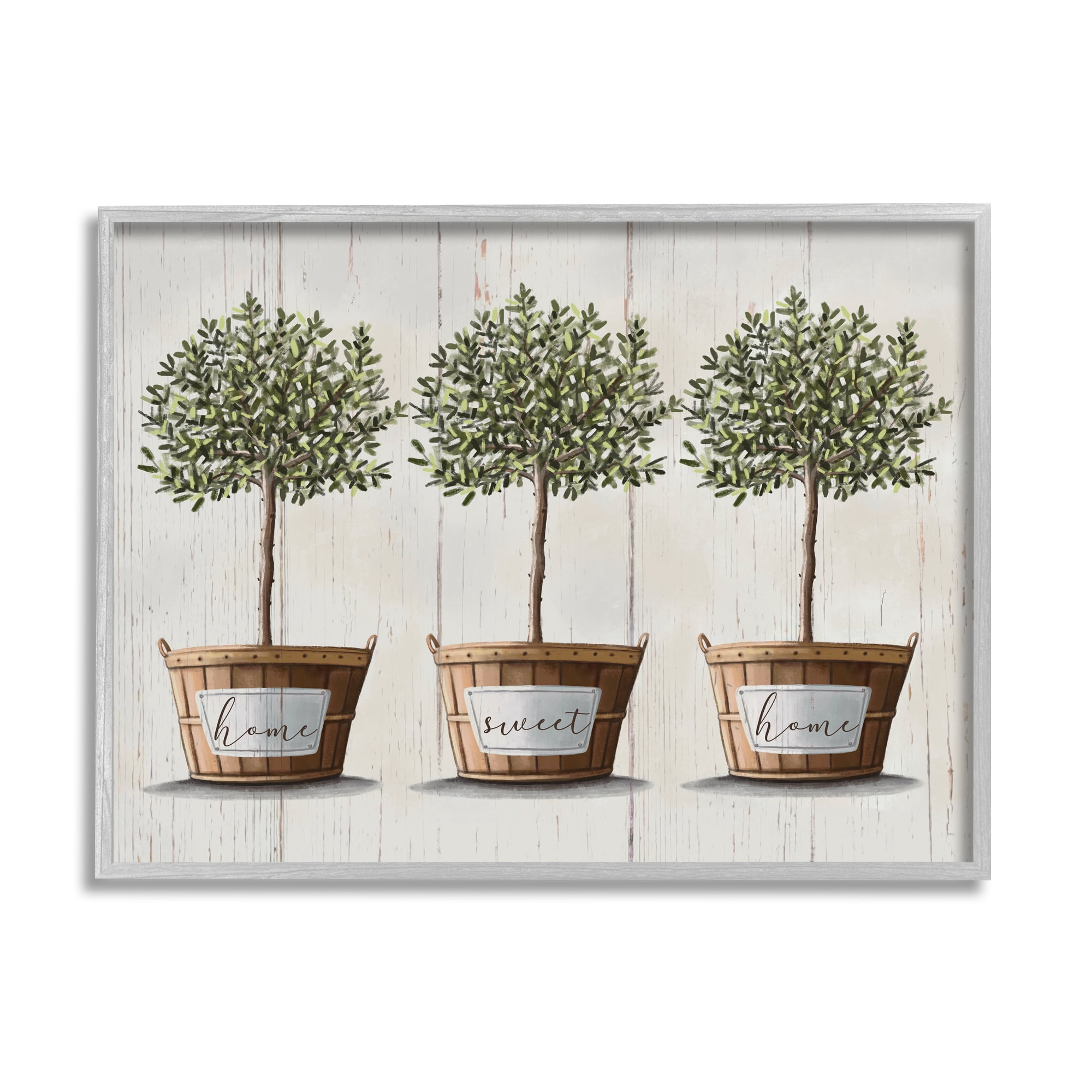 Stupell Industries Young Fruit Trees Charming Baskets Home Sweet Home, 24 x 30, Designed by Elizabeth Tyndall