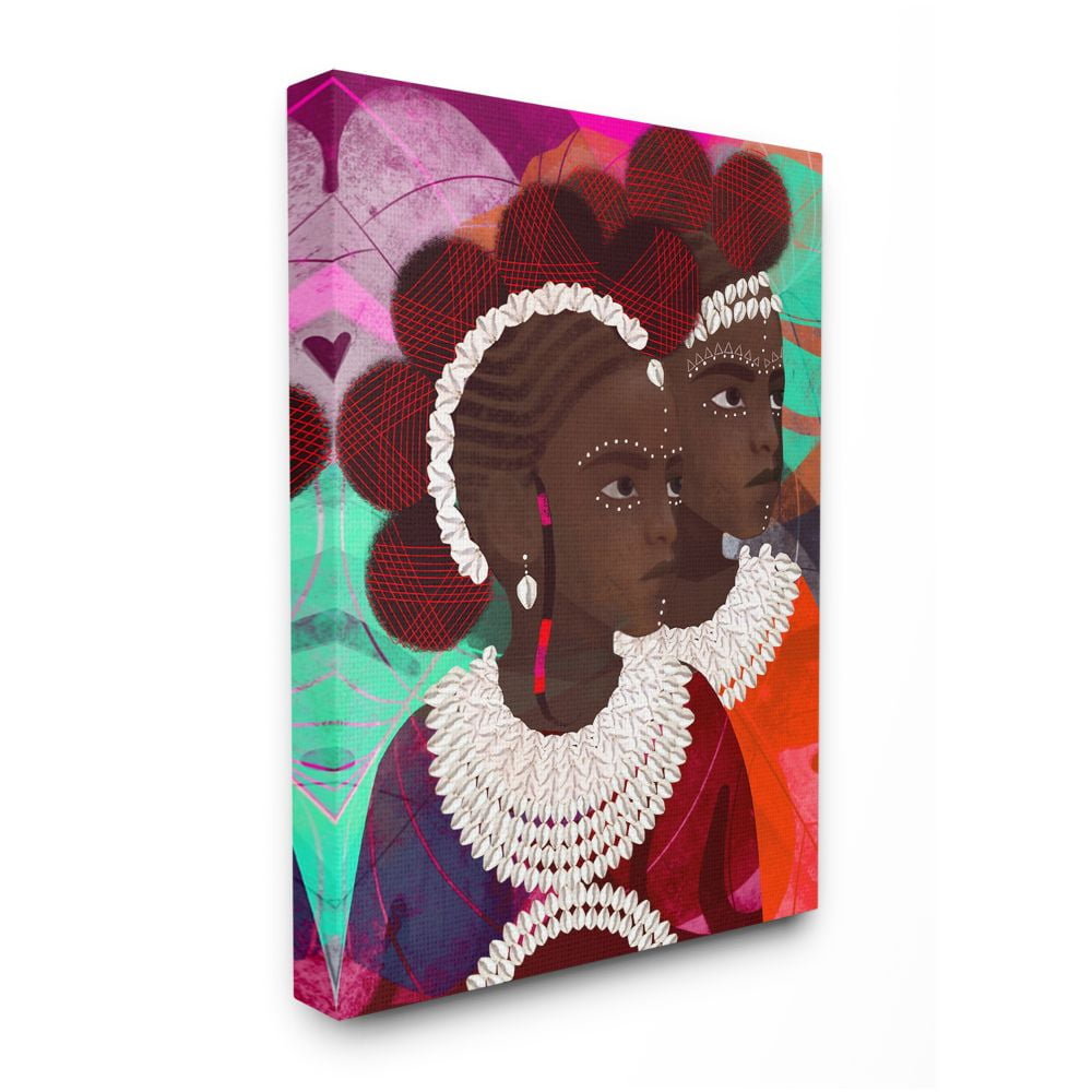 Stupell Industries Young Girls of Power with Circular Shape Patterns Designed by Erin K. Robinson