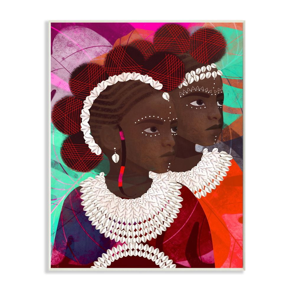 Stupell Industries Young Girls of Power with Circular Shape Patterns Designed by Erin K. Robinson