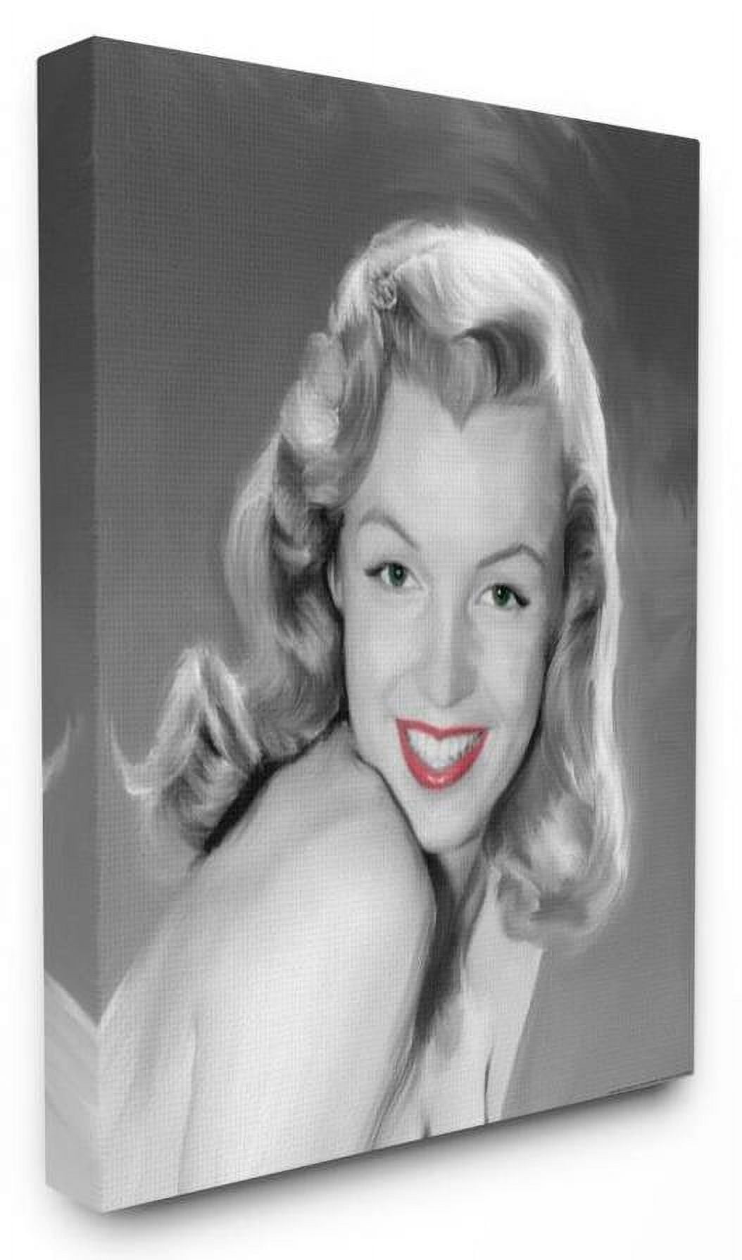 Stupell Industries Young Marilyn Vintage Hollywood Movie Star Classic Illustration Canvas Wall Art by Jadei Graphics