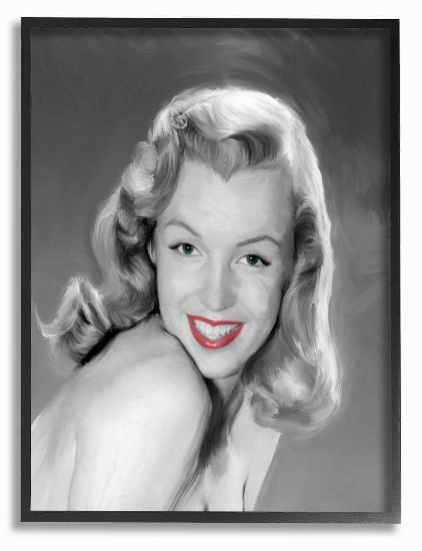 Stupell Industries Young Marilyn Vintage Hollywood Movie Star Classic Illustration Framed Wall Art by Jadei Graphics