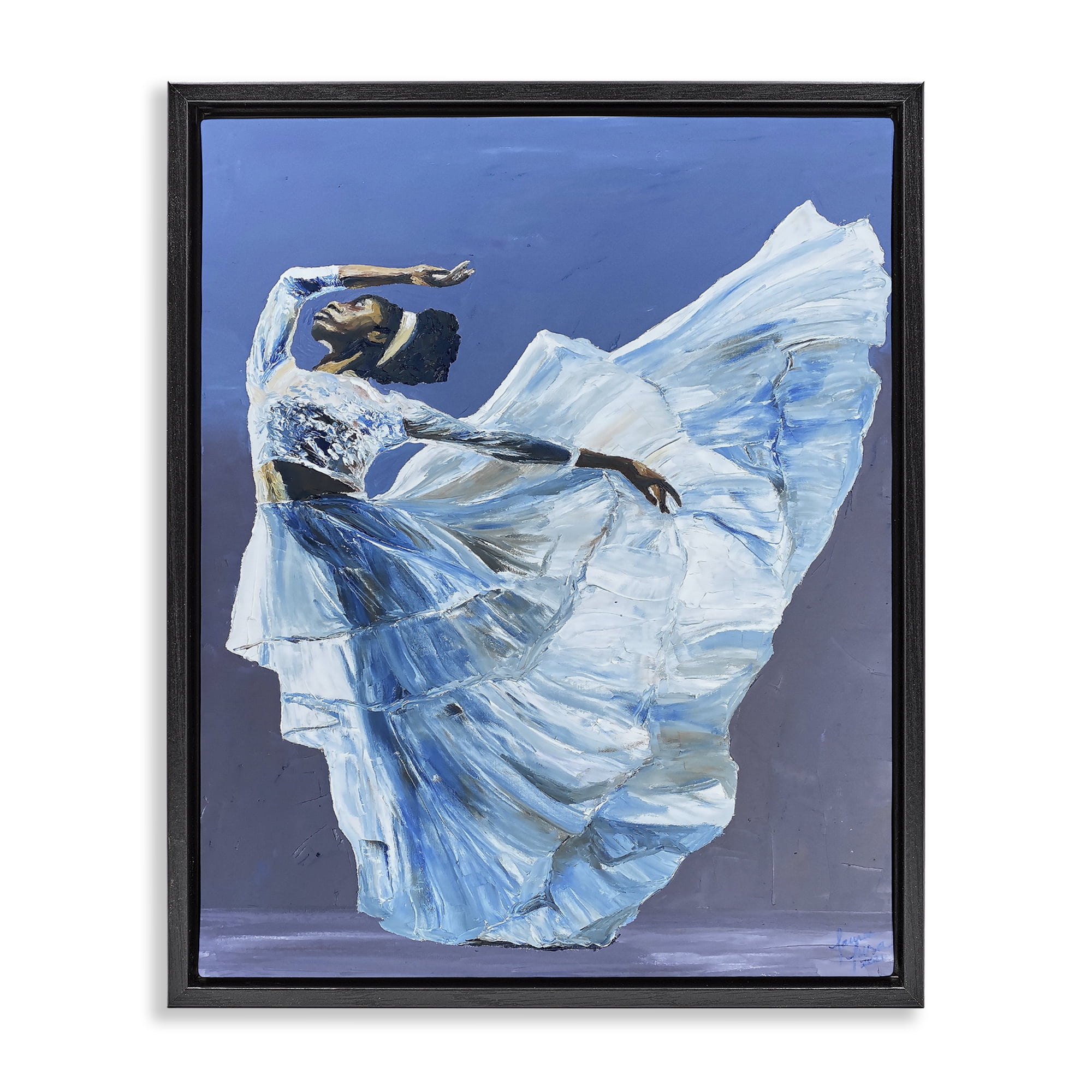 Stupell Industries Young Queen Dancer Black Framed Floater Canvas Wall Art, design by Lauren Luna
