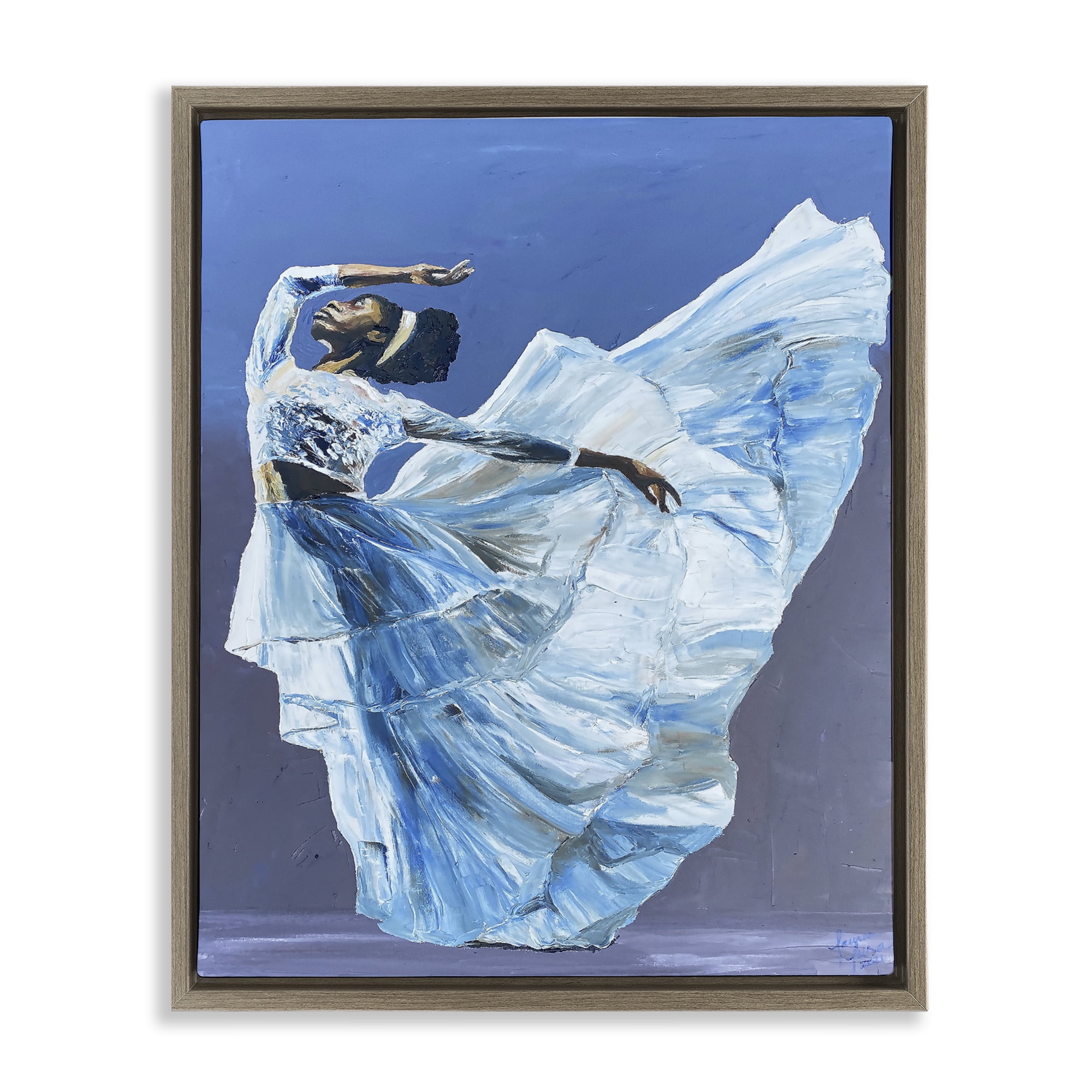Stupell Industries Young Queen Dancer Brown Framed Floater Canvas Wall Art, design by Lauren Luna