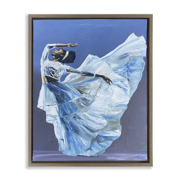 Stupell Industries Young Queen Dancer Brown Framed Floater Canvas Wall Art, design by Lauren Luna