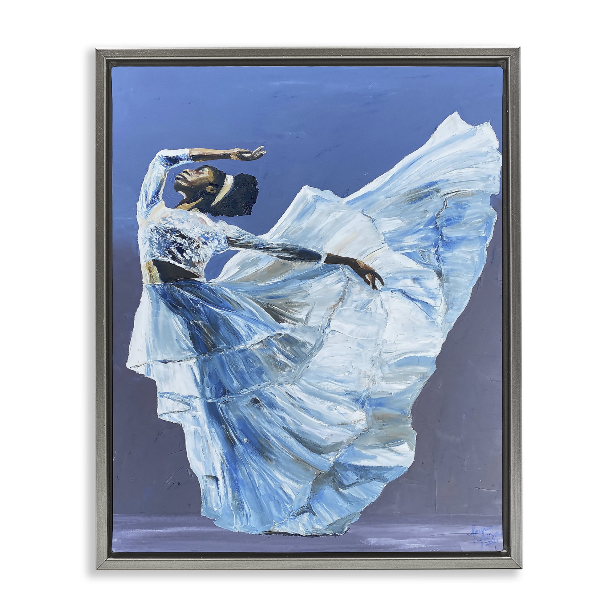 Stupell Industries Young Queen Dancer Gray Framed Floater Canvas Wall Art, design by Lauren Luna