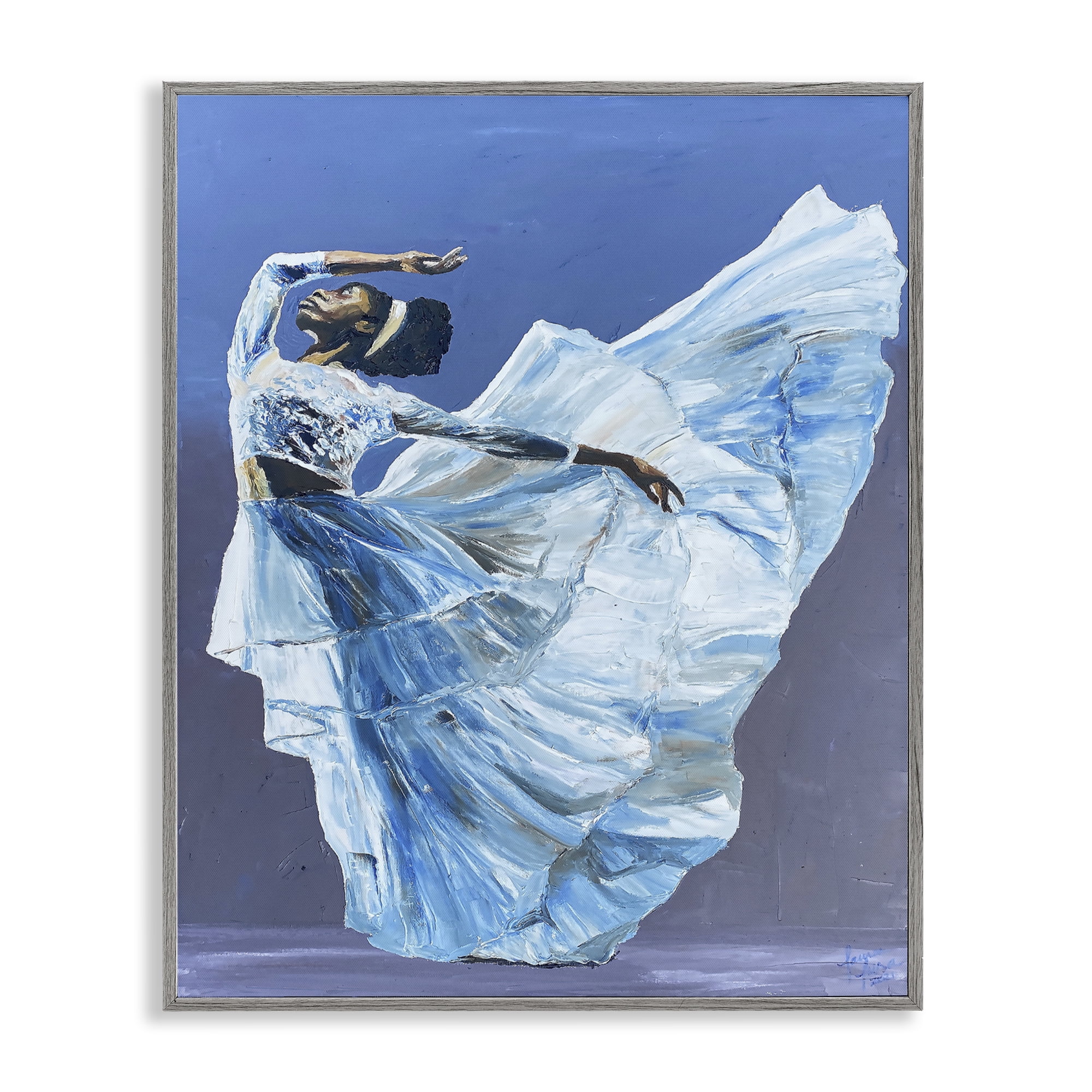 Stupell Industries Young Queen Dancer Gray Framed Giclee Art, design by Lauren Luna