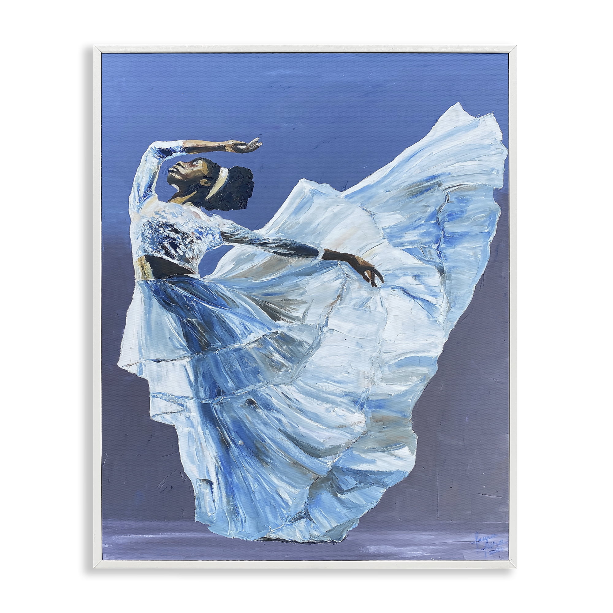 Stupell Industries Young Queen Dancer White Framed Giclee Art, design by Lauren Luna
