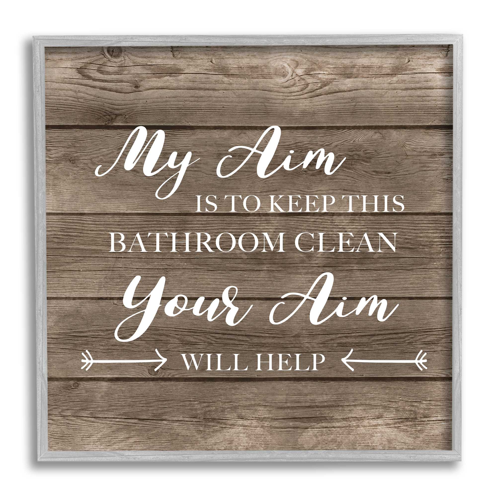Stupell Industries Your Aim Toilet Cleanliness Funny Motivational Saying,24 x 24, Design by CAD Designs