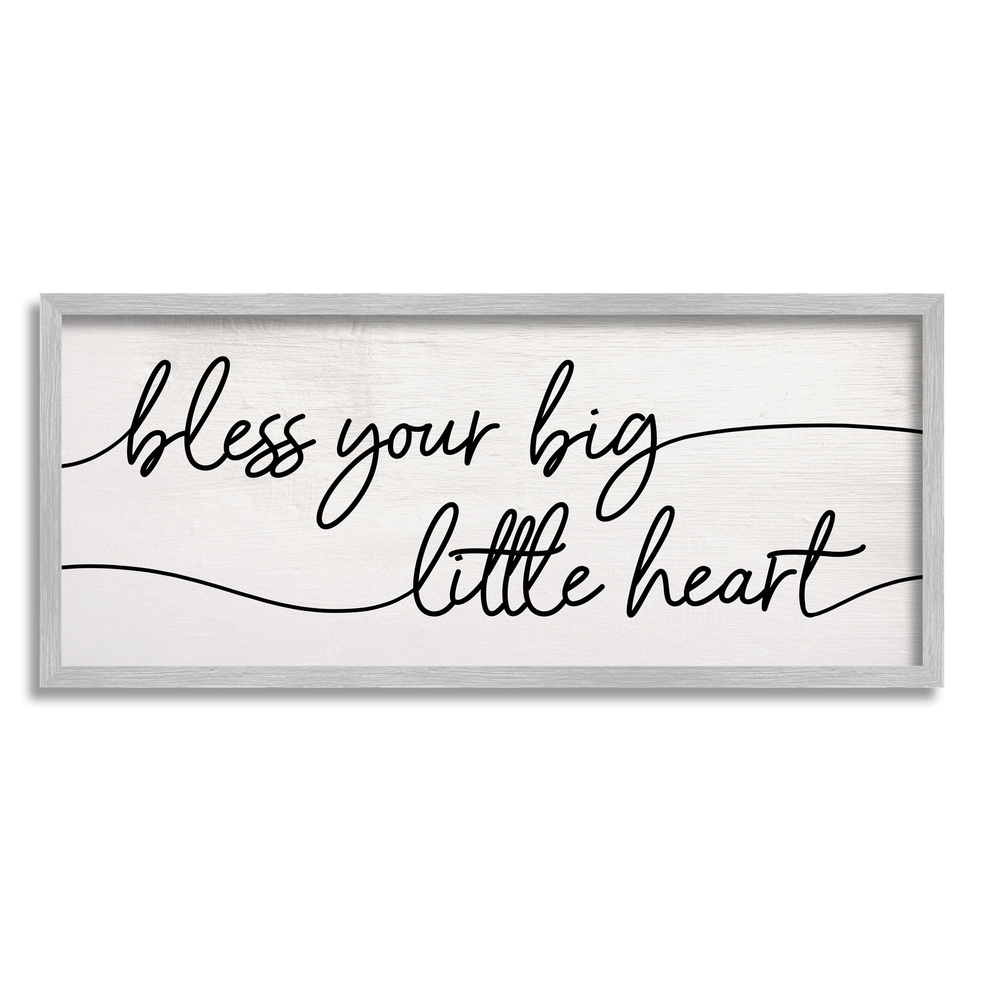 Stupell Industries Your Big Little Heart Phrase Soft Country Script, 13 x 30, Designed by Daphne Polselli