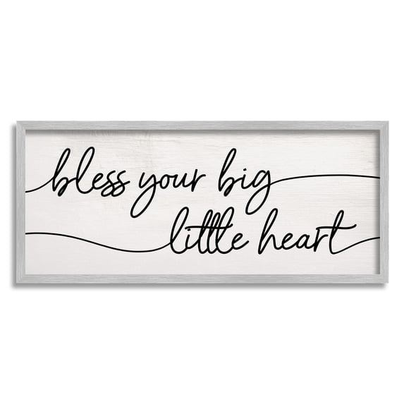 Stupell Industries Your Big Little Heart Phrase Soft Country Script, 13 x 30, Designed by Daphne Polselli