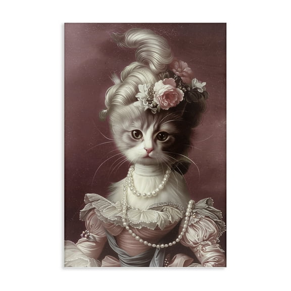 Stupell Industries Your Catness Historical Portrait Animals Painting Wrapped Canvas Canvas Art Print Wall Art, 20 x 30