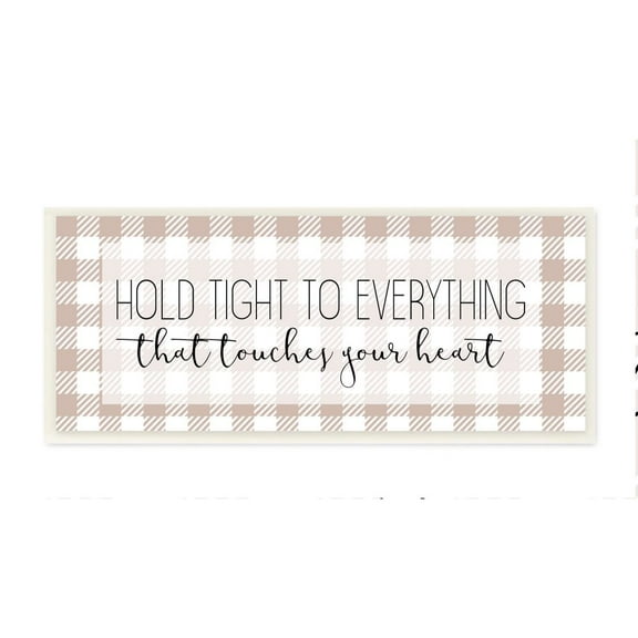 Stupell Industries Your Heart Home Family Inspirational Word Pattern Pink Design Wall Plaque Art by Kimberly Allen