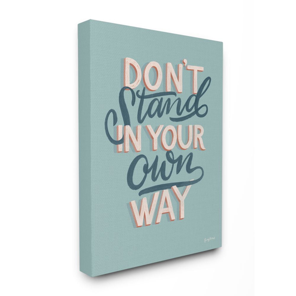 Stupell Industries Your Own Way Inspirational Word Modern Blue Design Canvas Wall Art by Becky Thorns