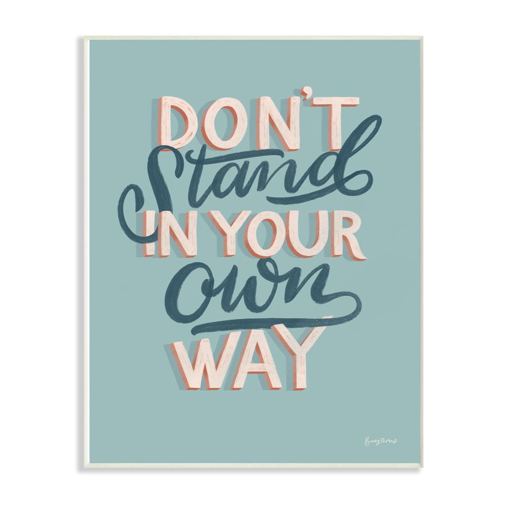 Stupell Industries Your Own Way Inspirational Word Modern Blue Design Wall Plaque Art by Becky Thorns