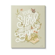 Stupell Industries Your Story Inspirational Botanical & Floral Painting Gallery Wrapped Canvas Art Print Wall Art, 16 x 20