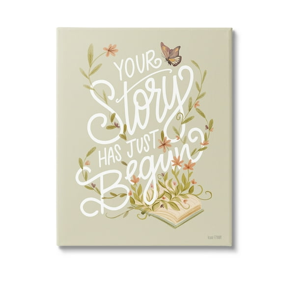 Stupell Industries Your Story Inspirational Botanical & Floral Painting Gallery Wrapped Canvas Art Print Wall Art, 16 x 20