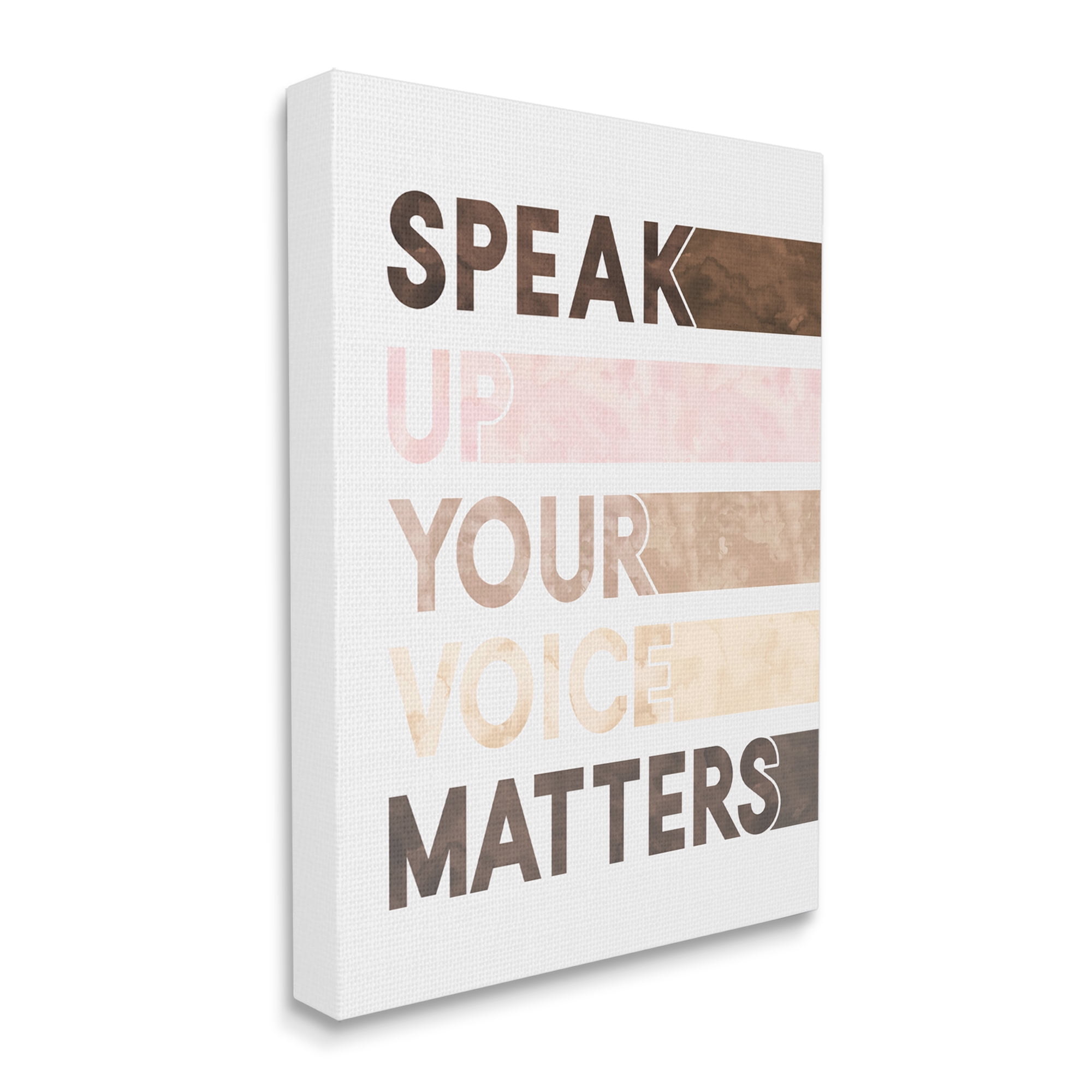 Stupell Industries Your Voice Matters Phrase Equality Inspirational Typography Painting Gallery Wrapped Canvas Art Print Wall Art, 36 x 48