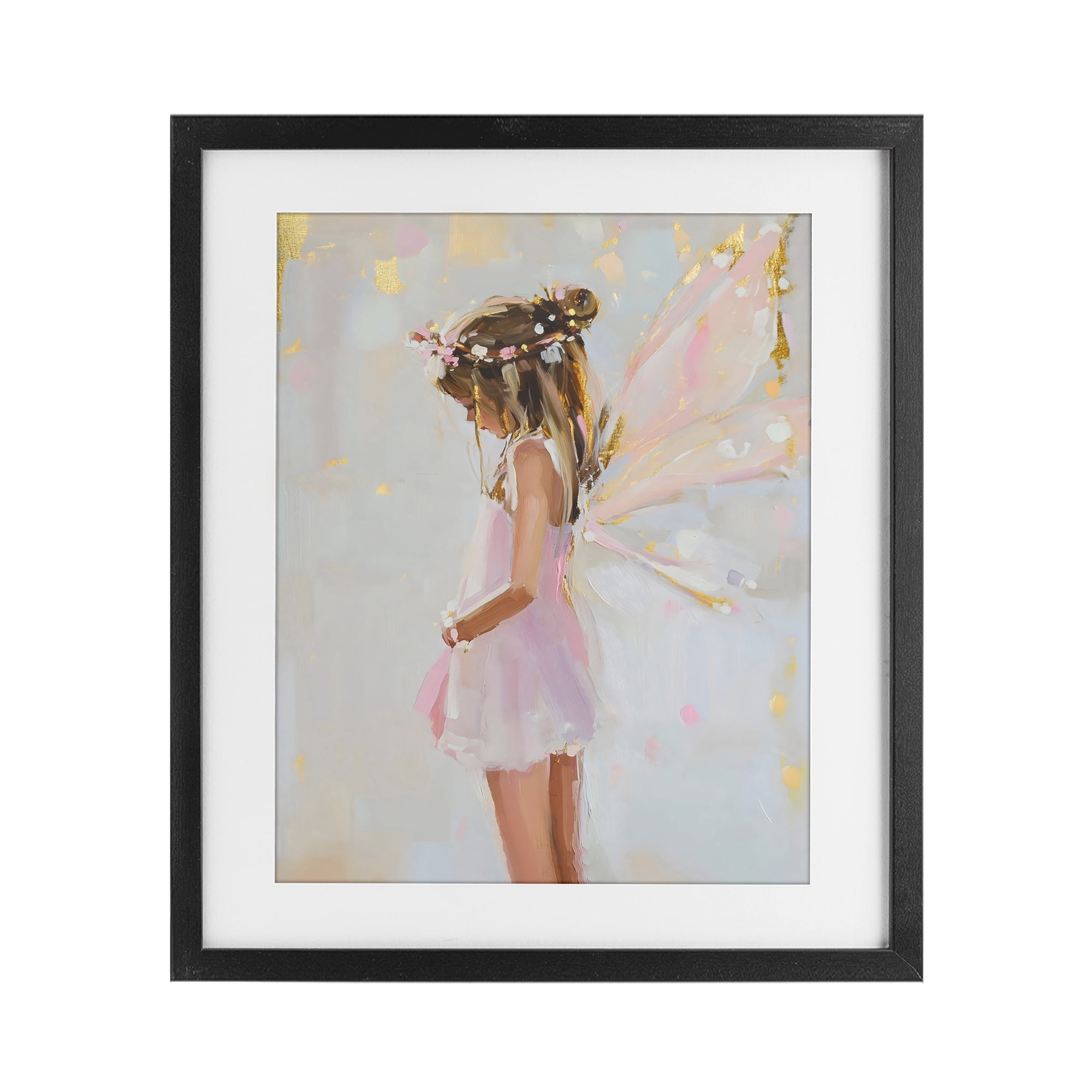 Stupell Industries Youthful Fairy Girl Black Framed Print Under Glass, design by The Prints Vibe