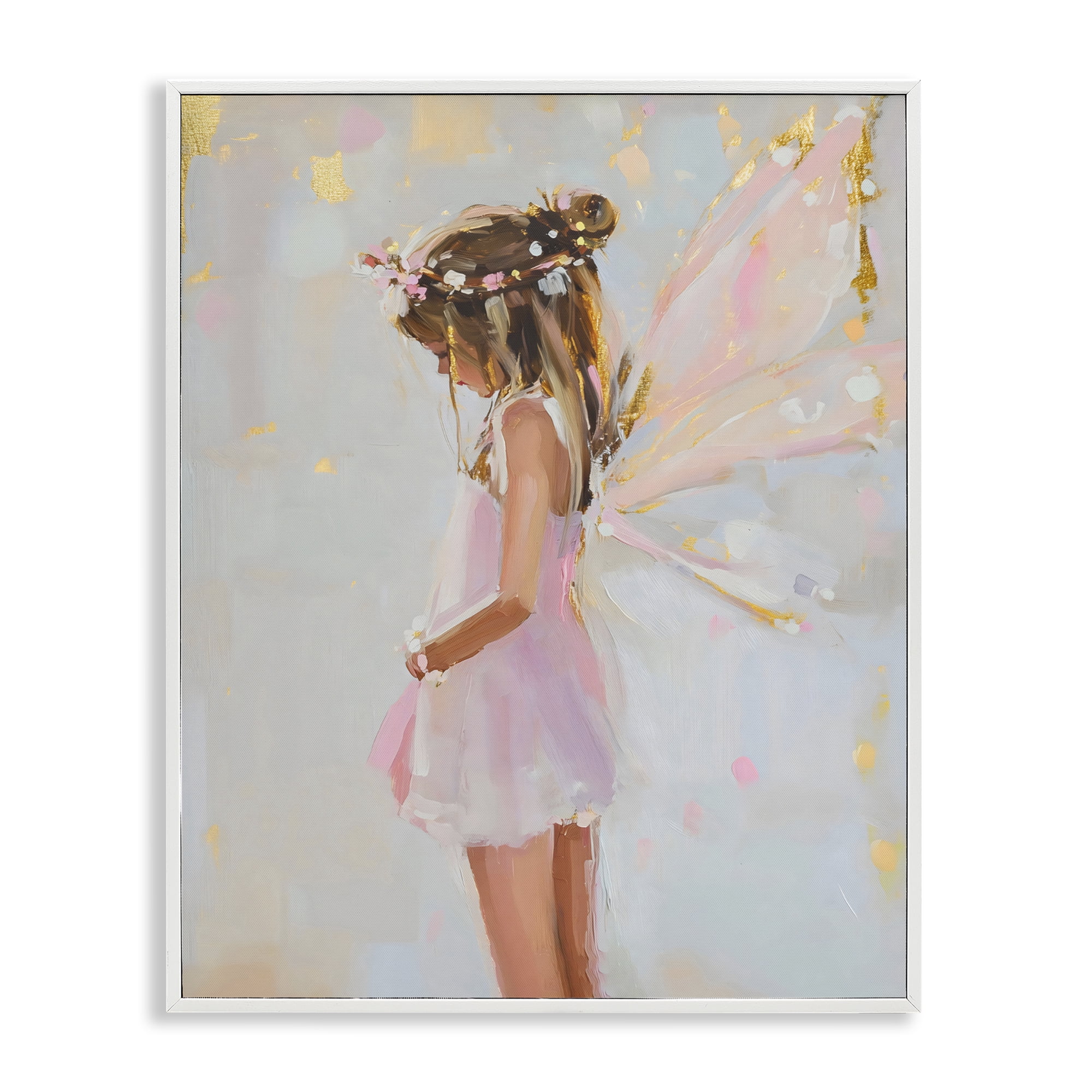 Stupell Industries Youthful Fairy Girl White Framed Giclee Art, design by The Prints Vibe