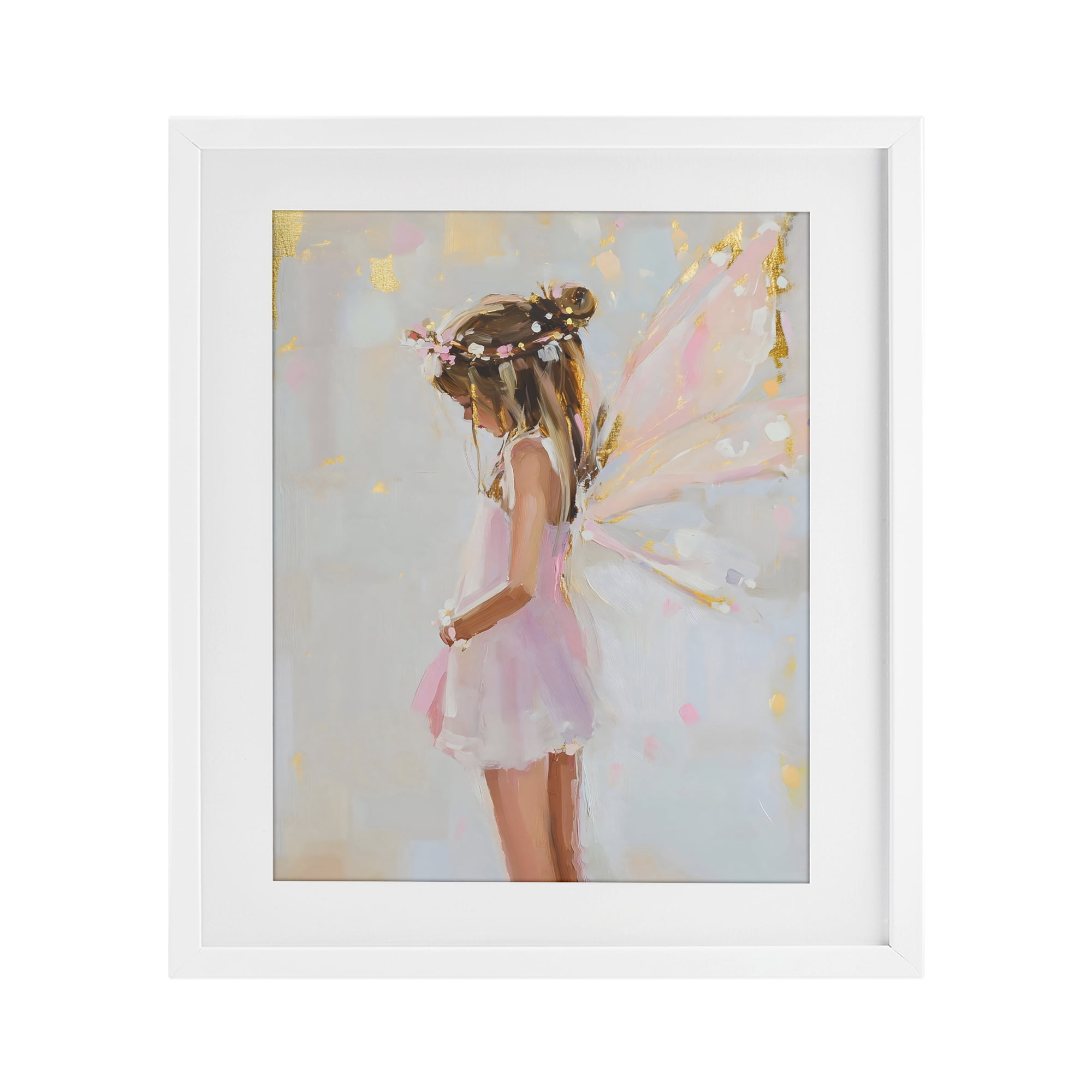 Stupell Industries Youthful Fairy Girl White Framed Print Under Glass, design by The Prints Vibe