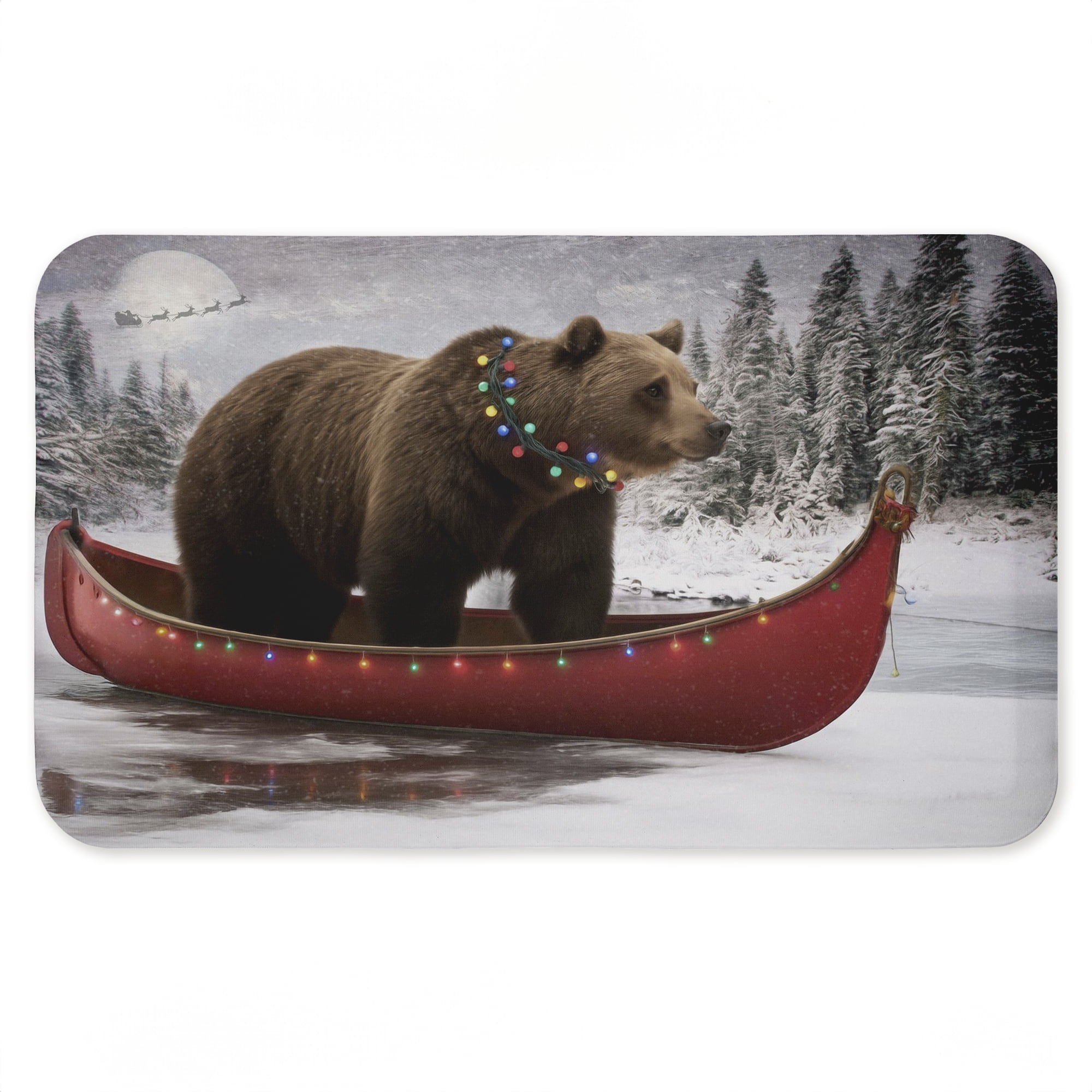 Stupell Industries Yuletide Voyage Bear Printed Anti-Fatigue Floor Mat, design by Kelley Parker