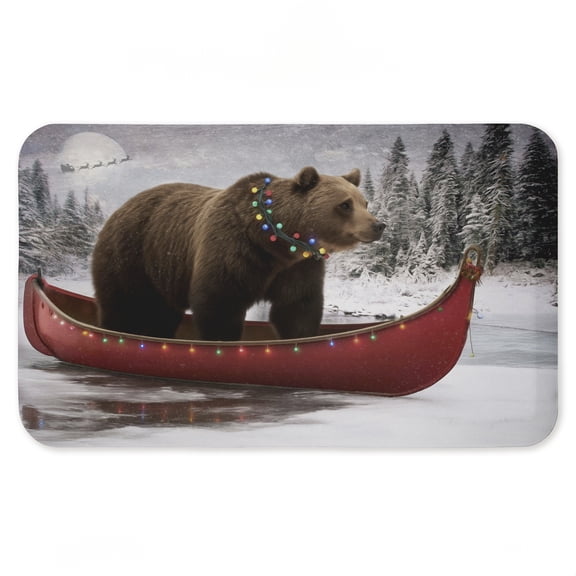 Stupell Industries - Yuletide Voyage Bear Anti-Fatigue Floor Mat 18x30 by Kelley Parker