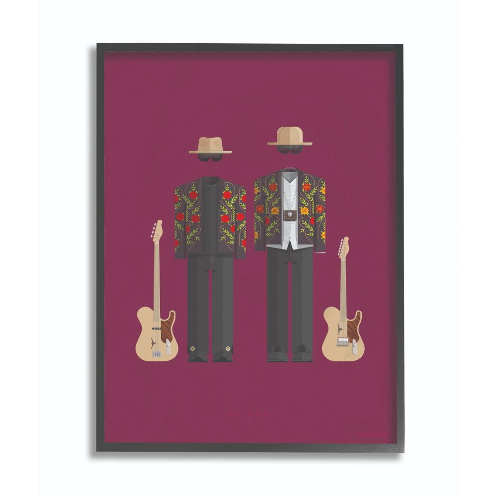 Stupell Industries ZZTop Famous People Characters Fashion Design Framed Wall Art by Fred Birchal