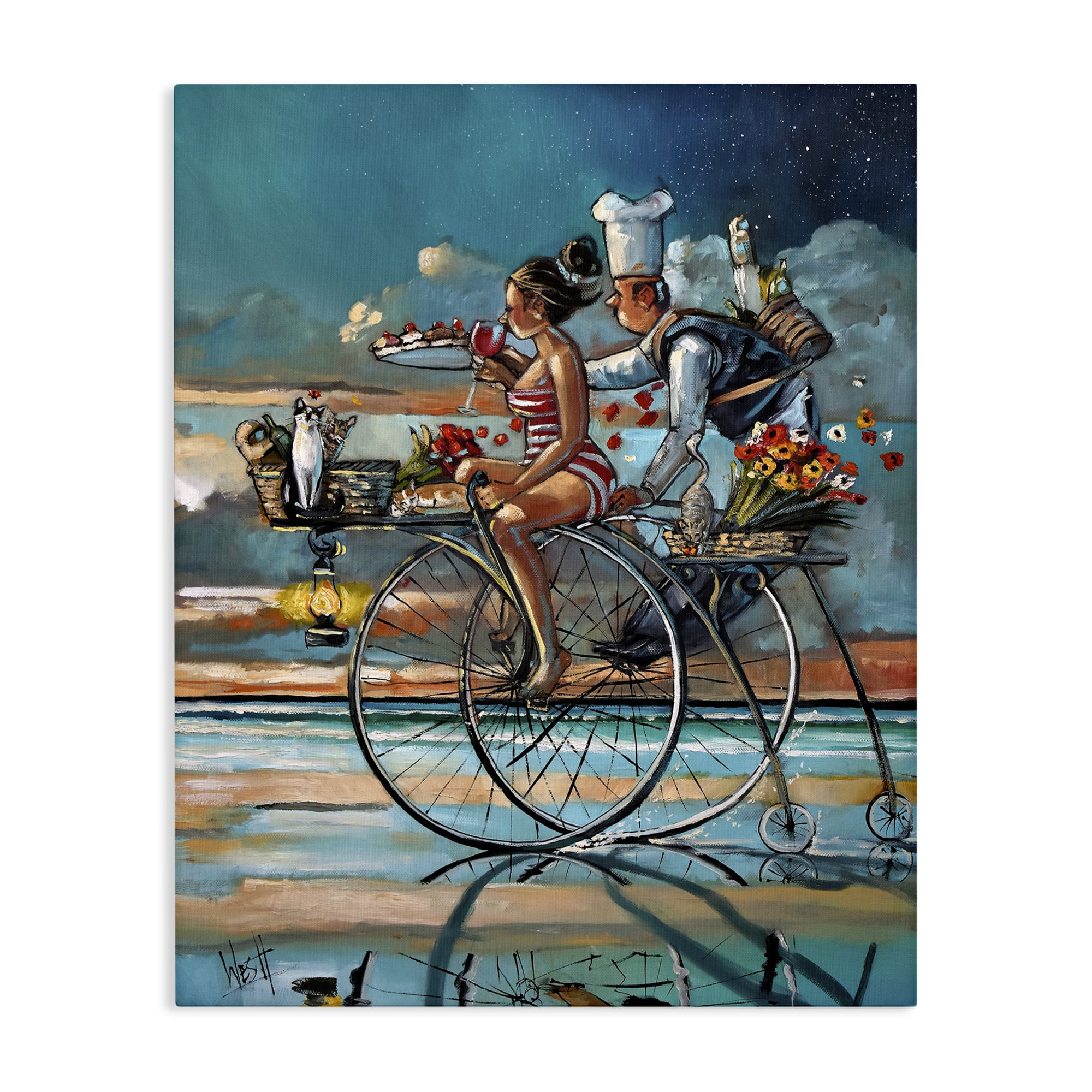 Stupell Industries Zaan's Dream Seaside Bicycle Ride Canvas Wall Art, design by Ronald West