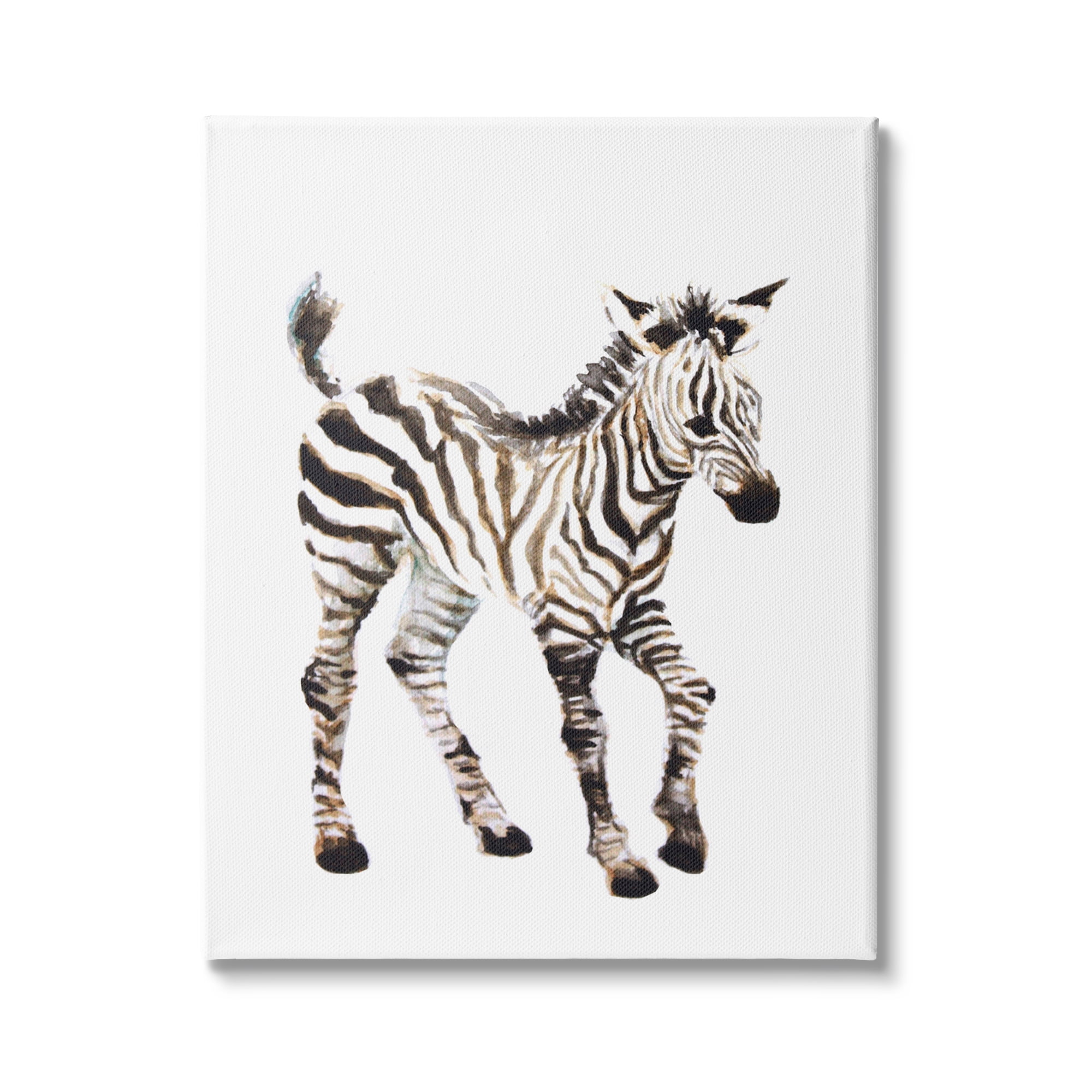 Stupell Industries Zebra Baby Watercolor Painting Safari Animal Children's Nursery, 16 x 20,Design by Fox Hollow Studios