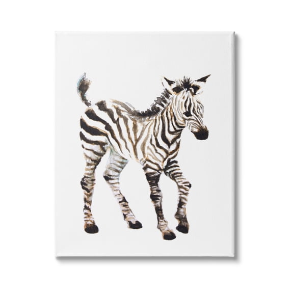 Stupell Industries Zebra Baby Watercolor Painting Safari Animal Children's Nursery, 24 x 30,Design by Fox Hollow Studios