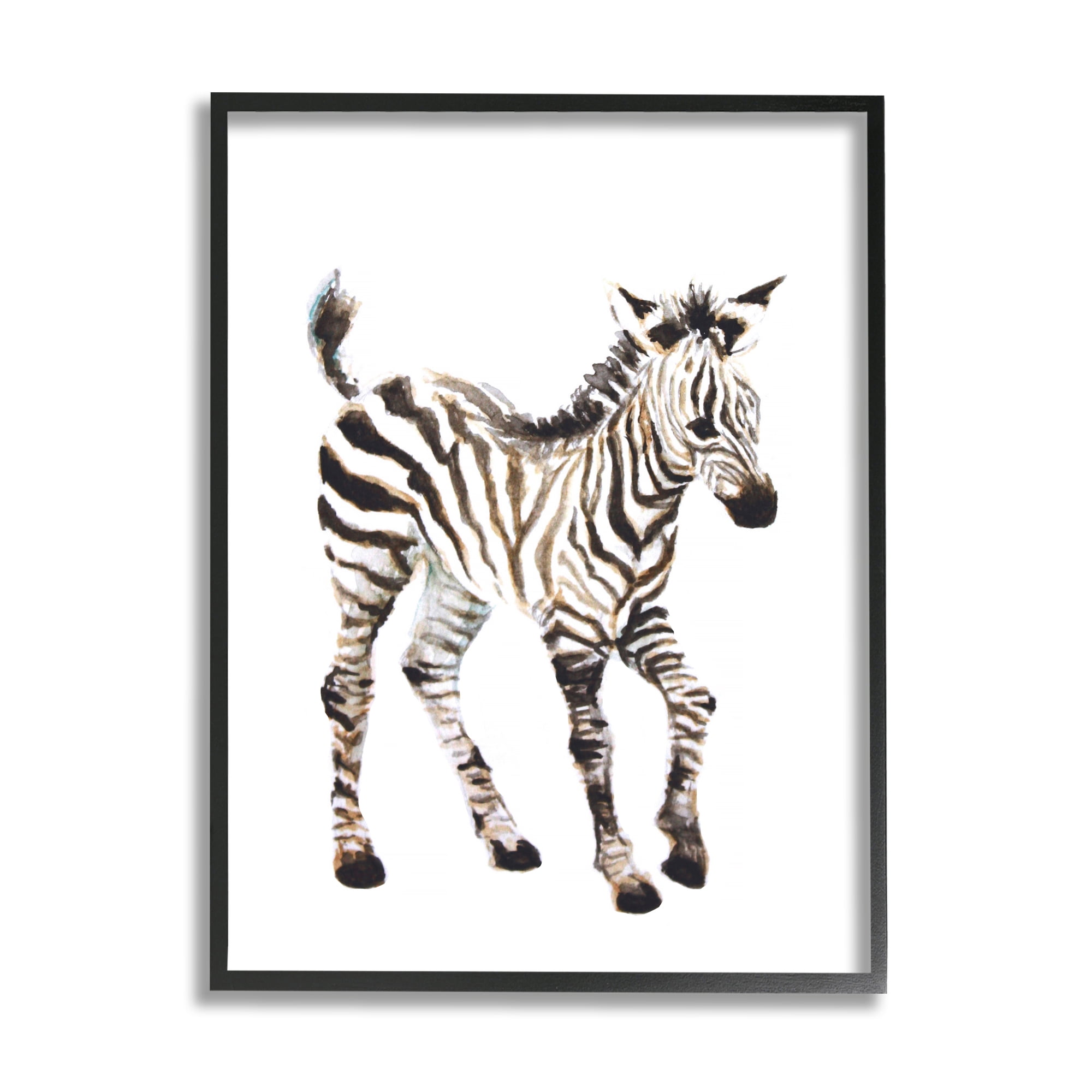 Stupell Industries Zebra Baby Watercolor Painting Safari Animal