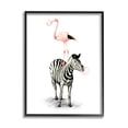 thumbnail image 1 of Stupell Industries Zebra Flamingo Safari Animal Stack Pink Bubble Gum, 11 x 14, Design by Ziwei Li, 1 of 5